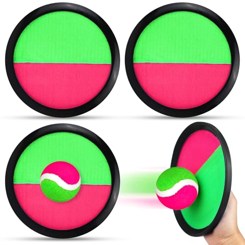 Atuoxing Velcro Ball, Kids Velcro Ball Games, Velcro Racket Throwing Games, Outdoor Velcro Racket Games, Scratch Racket Balls Games for Family Outdoor Sports