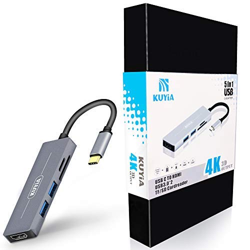 USB C Hub,5-in-1 Type C Adapter 4K USB C to HDMI,USB C Multiport Adapter, USB C to USB 3.0, SD/Mircro SD Card Reader Slots, Compatible Chromebook, BEEL XPS, Samsung Galaxy S8/S8+/S9/S9+/Note 8