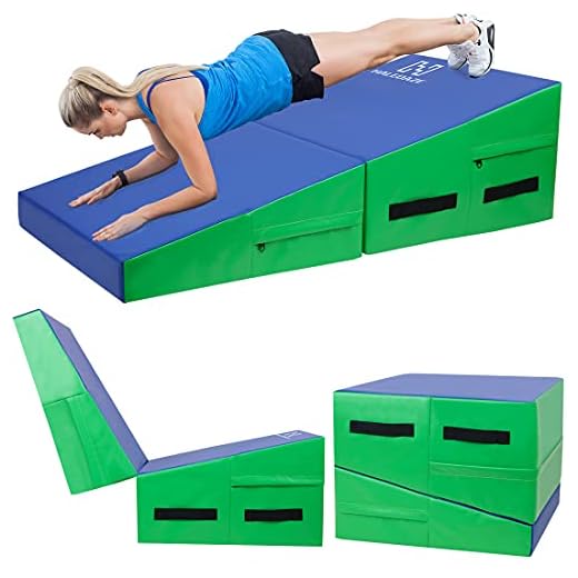 HALEDAZE 48"×24"×14" Folding Gymnastics Wedge Incline Mat for Female and Kid Home Training Tumbling Skill Mat