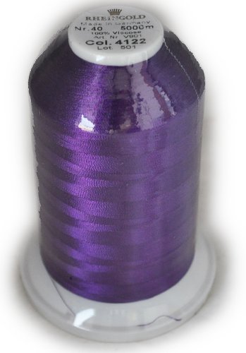 Hilo Rayón Rheingold No. 40 Color Púrpura Oscuro, Cono Comercial para Bordado en Máquina, 5500 yardas / 5000 metros miniatura 1