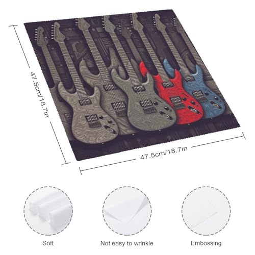 Servilletas de Tela con Diseño de Guitarra Florales 6 Piezas miniatura 2