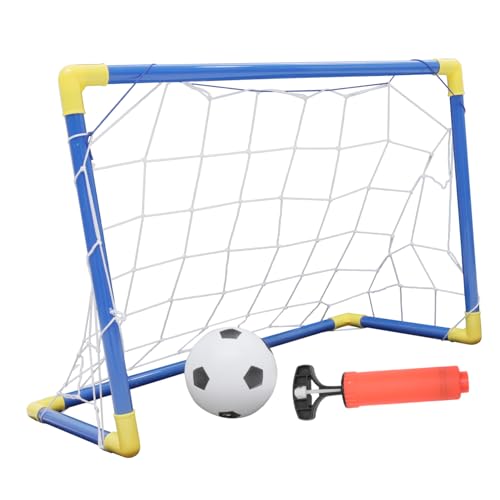 GANAZONO 1Set Soccer Goal Kit Outdoor Football Plaything Height Soccer Goal Net with Accessories Inflator for Training Outdoor Games Blue