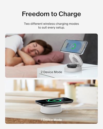 Belkin Qi2 15W Wireless Fast Charging Station, 2 in 1 iPhone Charger - image 5
