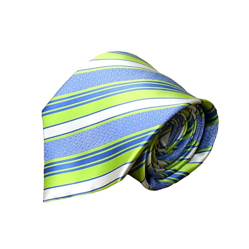 Lifebeats Youth Striped Green and Blue Microfiber Necktie by Ringmasters