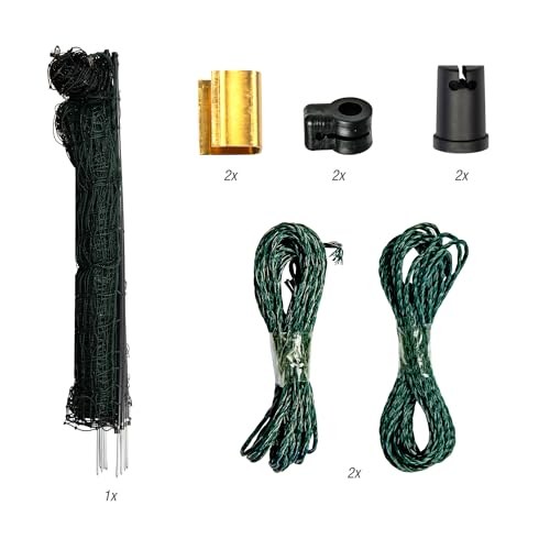 horizont Hundezaun easyLine, 25m lang, 110cm hoch - mobiler Zaun ohne Strom, 7 PVC-Pfähle mit Doppelspitze, Hundezaun Camping, Gartenzaun, grün