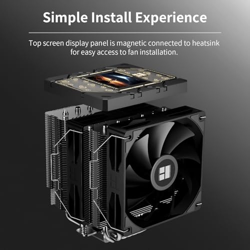 Image of Thermalright Peerless Assassin 120 Vision Black CPU Cooler, PC Heatsink Cooler 6 Heat Pipes, 2.8'' Magnetic Display Screen with 320x240 Resolution,for AM4 /AM5,Intel LGA1700 /1851 /115x