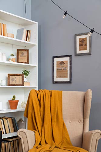 Image of Rustic Wooden Poster Picture Frame 12x16 - Natural Solid Eco Distressed Wood for Wall Mounting Photo Frame - Old Dark Grey