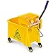 Safstar 20L/21 Quart Commercial Mop Bucket with Wringer, Portable Mop Bucket with with Wheels & Handle, Household Mop Wringer Bucket for Home Office Market Restaurant Hotel (Yellow)