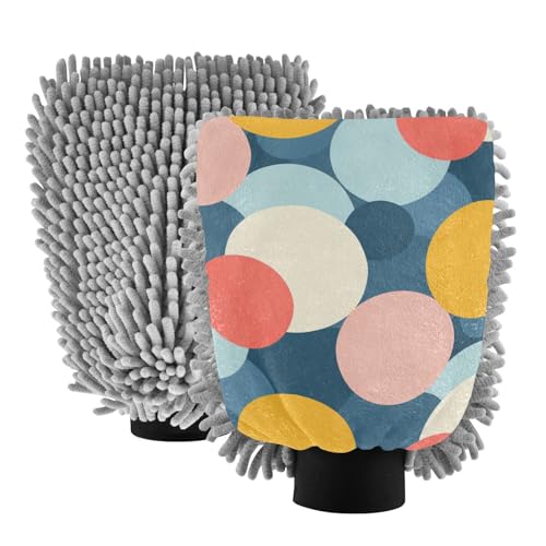 ZRWLUCKY Guanti da lavaggio auto in microfibra senza graffio per lavaggio auto cerchio profondo blu