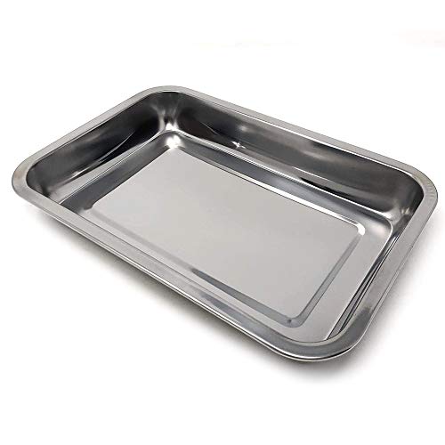 Space Home - Set of 2 Deep Stainless Steel Serving Tray - Serving Dish/Platter - Rectangular Serving Tray - 36 x 27 cm - Image 3