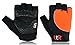 BTR BORN TO RACE Cycling Gloves Gel Padded Half Finger Gloves Silicon Printing Breathable Light Weight Bicycle Workout Biking Fingerless Gloves (Orange/Black, XXL)