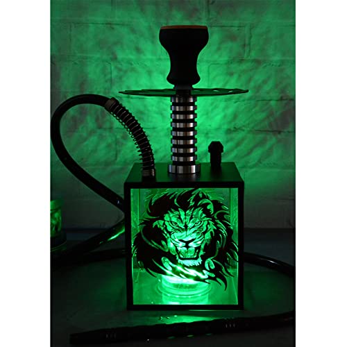 wzwyyds Cube Shisha Hookah Sets mit LED-Licht Micro Modernes Acryl Square Shisha Shisha Pfeifenset Shisha Shisha… – Bild 3