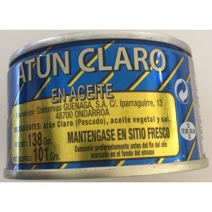 Atún claro tronco Viuda de Domingo Güenaga 101g esc. PACK 3 UNIDADES.