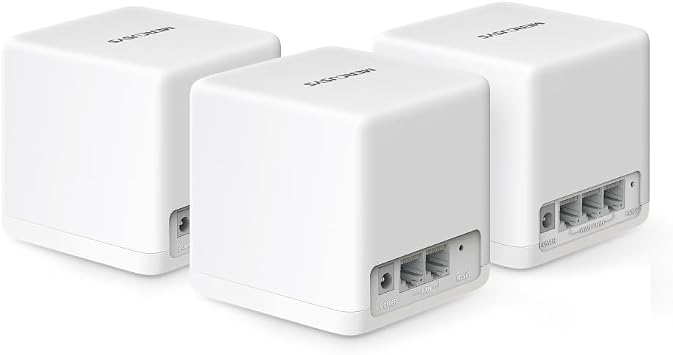 Mercusys Halo H60X 3-pack, AX1500Mbps, Dual-Band, Gigabit Ports, Up to 100 Devices Connectable, Coverage Up to 550 m², Smart Connection, Easy Installation with Mobile Application, Wi-Fi 6 Mesh System
