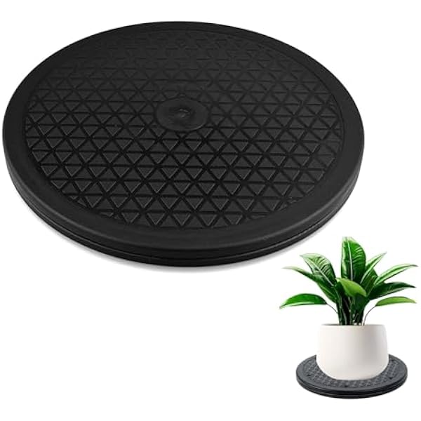 Obrotowa platforma o średnicy 25 cm, ze stalowymi łożyskami kulkowymi, obracany o 360 stopni, uniwersalna platforma, wzór diamentowy, powierzchnia do TV, monitora, urządzeń kuchennych itd., czarna