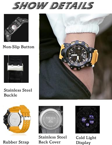 Image of Gosasa Men's Watches Multi Function Military S-Shock Sports Watch LED Digital Waterproof Alarm Watches