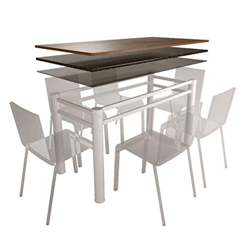 Base Para Mesa De Vidro Jantar 6 Lugares Branca Retangular