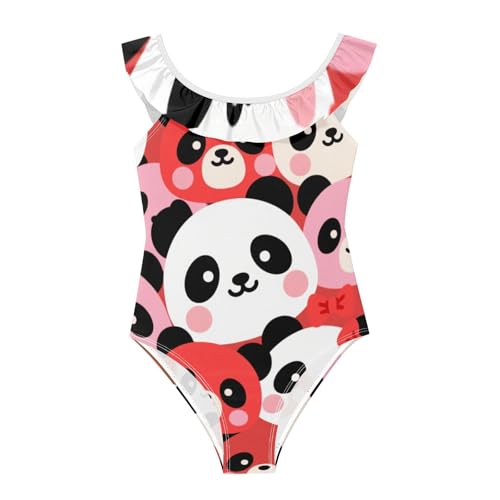 Bañador de panda rojo infantil ideal para playa y piscina