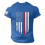Camisas de algodón para hombre, estilo informal, de primavera, manga corta, cuello de camuflaje, estampadas, blusa grande, azul celeste, L