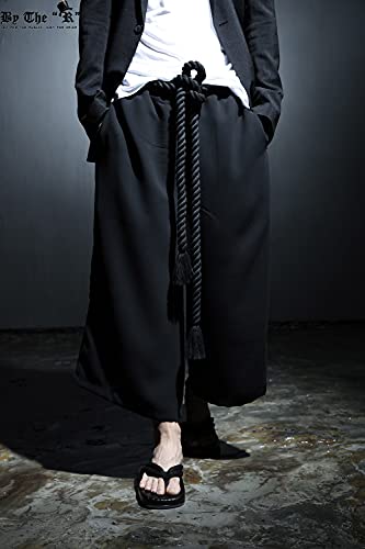 Mens Rope Belt Fashion Gothic Style Twisted Shape Adjustable Thick Black3