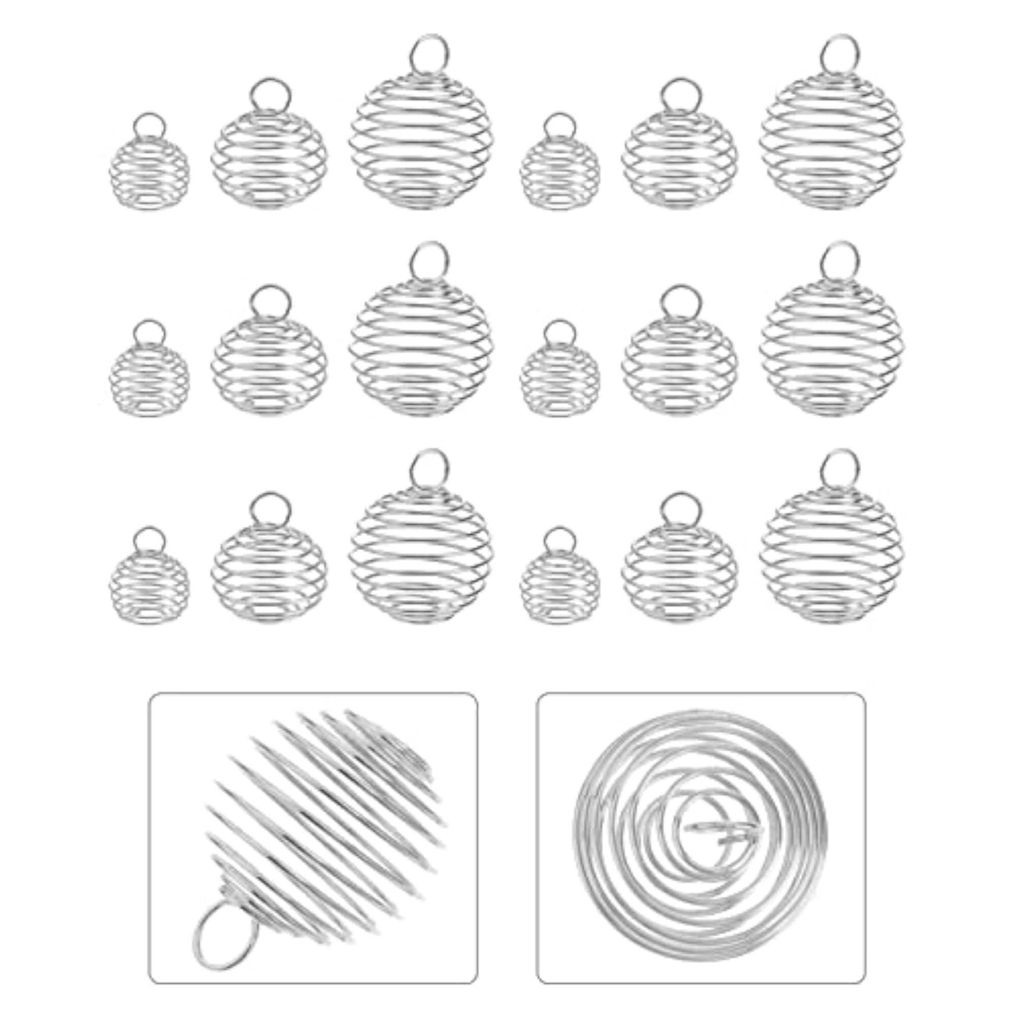 30 Pcs Bead Cage Pendant Charms for DIY Jewelry Making