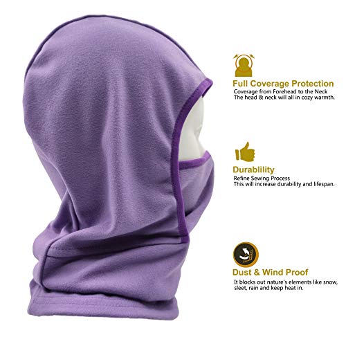 Image of Kids Balaclava Ski Mask Windproof Fleece Neck Warmer Gaiter Winter Face Warmer for Cold Weather Boys Girls