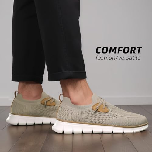 Image of Mens Casual Loafers Shoes Slip On Fashion Walking Dress Sneakers Business Oxfords Work Lightweight Soft Sole Zapatos