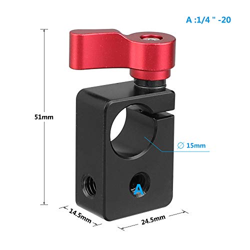 Image of CAMVATE 15mm Single Rod Clamp with 1 /4-20 Screw Mount for Monitor LED Light