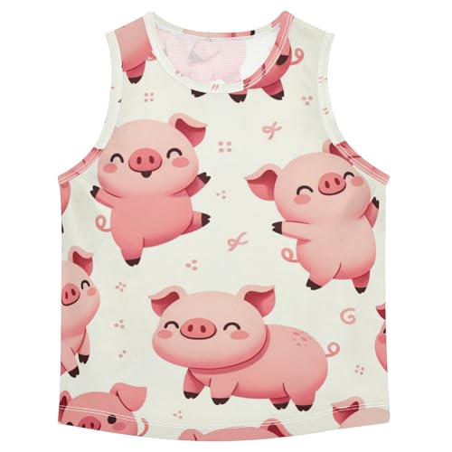 susiyo Cute Piglet Pig Boys Sleeveless Tank Top Girls Athletic T Shirt