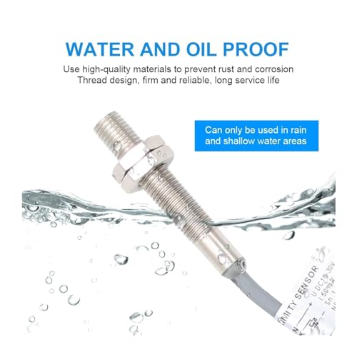 EXBWXNIL Näherungssensorschalter Kleine Größe M3 M4 1mm Edelstahl Induktion Automatisierung Induktion Metall(M4 Smooth Tube,PNP NO)