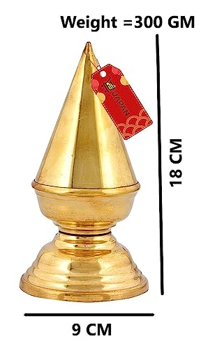 Image of UAPAN Temple Kalash / 2 Steps / 7 inchi Hight Approx /Pure Brass Orginal Vrindawani /jaini /Kalashi Brass Kalash
