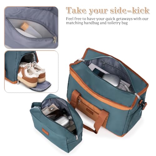 Image of Cobens 5 Piece Luggage Sets with Spinner Wheels,20 inch,24 inch,28 inch,IceBlue