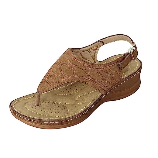 chanclas mujer cuña sandalias guess mujer Zapatos para Mujer Acolchada en Tela para mujer suela de Hebilla con Punta Abierta de Punta Sandalias de Zapatillas de de Talla Grande ancha al empeine de Heb