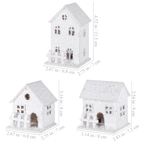 Cabañas navideñas de madera con luces LED de decoración luminosa para el árbol de Navidad 3