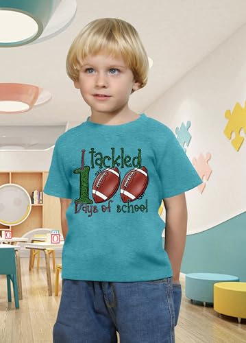Toddler 100 Days of School Shirts for Boys Girls: I Tackled 100th Days of School Shirt Football School Tee4