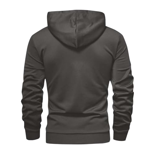 Slit Zip Button Hoodie for Men Lightweight Slim Fit Hoodie Big and Tall Hooded Sweatshirt3