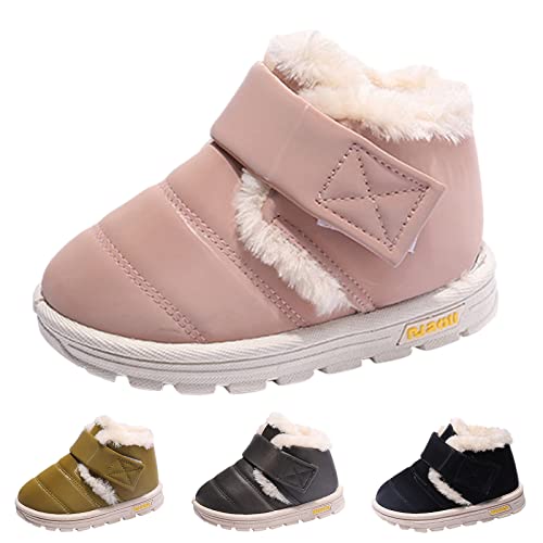 Warm Shoes for 3 to 12Years Baby Winter Child Snow Boots Boys Girls Thick Bottom Non Slip Upper Hook Loop Solid3