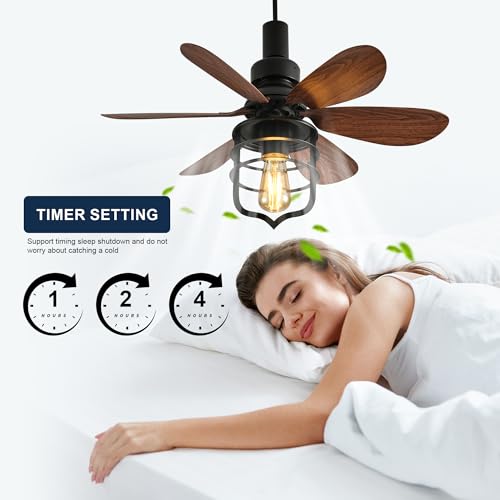Image of Garwarm 20 inch Socket Fan Light with Remote, Socket Ceiling Fan with Light E26