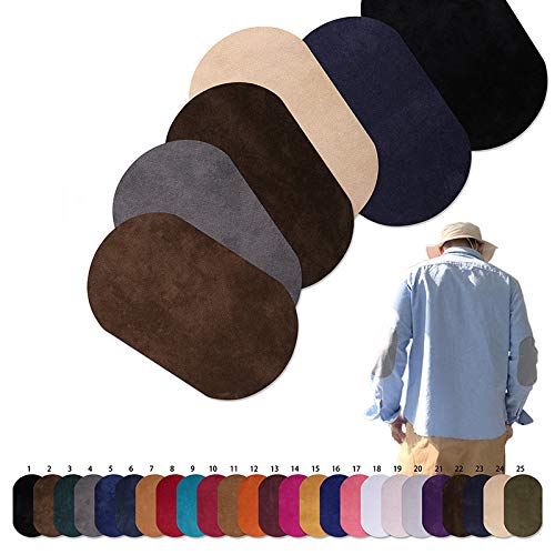 Yalulu 10Pcs Suede Fabric Patch Iron on Patches Fabrics for Clothing Repair Man Bag Clothes Elbow Knee Accessories Applique (#4 Dark Grey) by Yalulu - Image 2