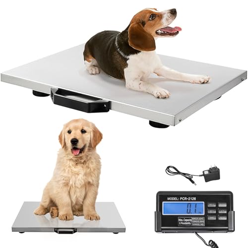 WaaYb - Balance pour animaux de compagnie, balance pour chiens de grande race, balance postale numérique 0-500 kg, plateforme en acier inoxydable, balance pour bétail robuste, balance vétérinaire