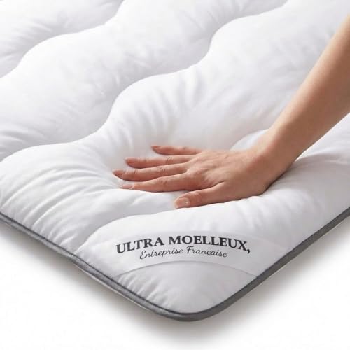 CASABEL Sobrecolchón Onda 120×200 cm, ultrasuave de Microfibra Transpirable, Confort óptimo y termorregulador, Lavable a máquina, Ideal para colchón de 1 o 2 plazas, Clic-clac o BZ, Blanco