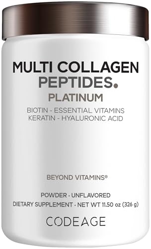 Codeage Multi Collagen Peptides 11.5oz Unflavored with Biotin & Hyaluronic Acid