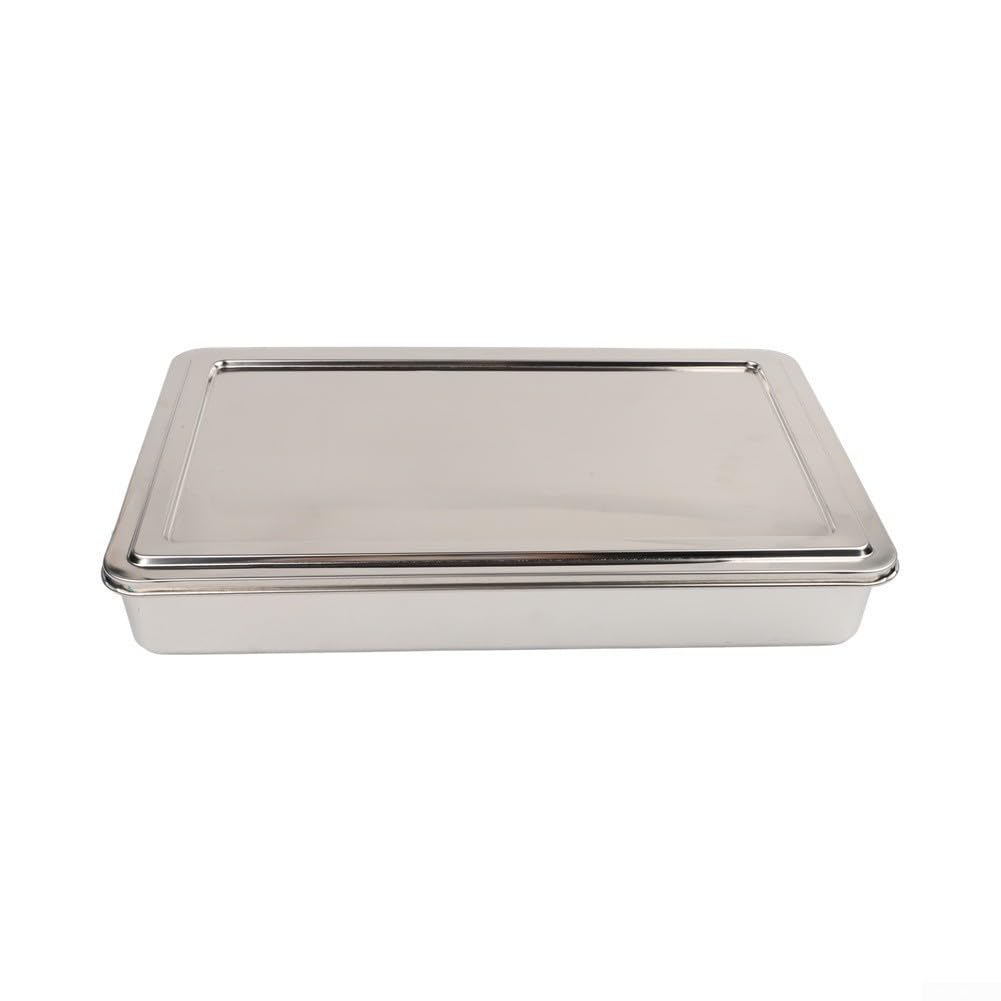 Tiramisu Edelstahl Rechteckig mit Deckel – Antihaftbeschichtet Backrahmen Verstellbar für Schichtkuchen Lasagne 33x29cm(44)