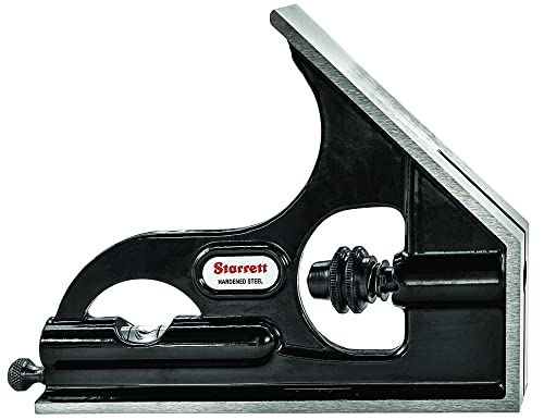Starrett H33-1224 Square Head, For Combination Squares, Combination Sets And Bevel Protractors , Forged Hardened Steel, Smooth Black Enamel Finish Starrett H33-1224 Square Head, For Combination Squares, Combination Sets And Bevel Protractors , Forged Hardened Steel, Smooth Black Enamel Finish