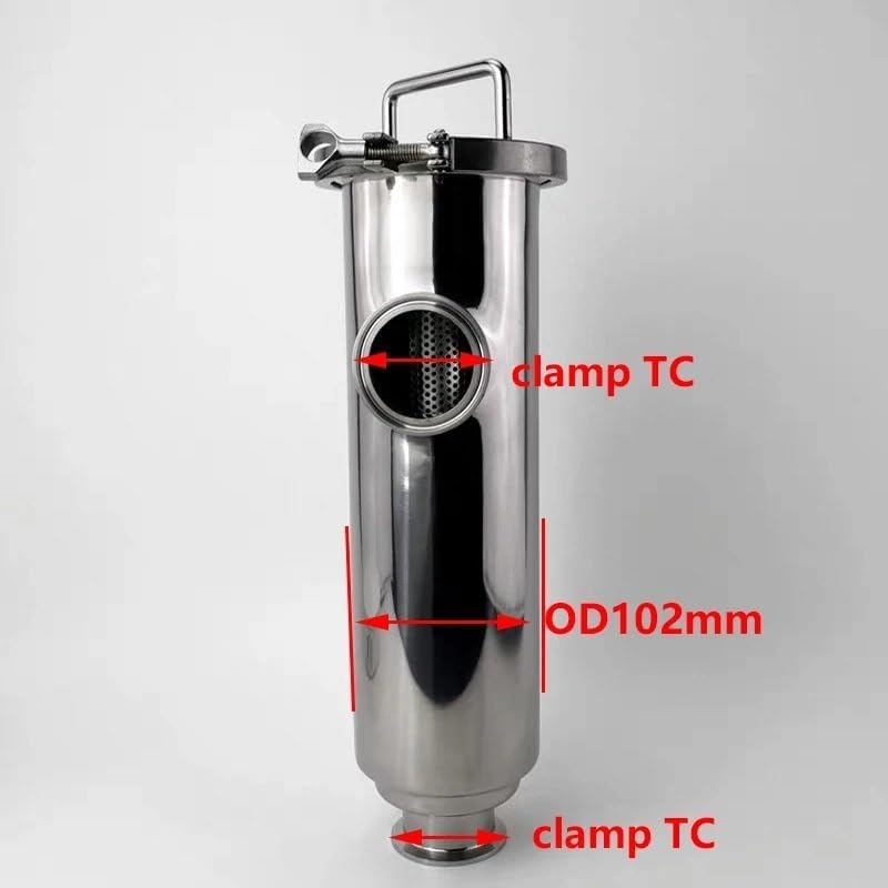 SS304 Stainless Steel Tri Clamp Pipeline Filter, Angle Filter L Type Strainer For Homebrew Beer Brewing Distillation(60mesh,38mm)