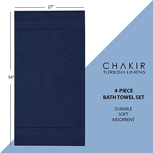 Chakir Turkish Linens | Hotel & Spa Quality 100% Cotton Premium Turkish Towels | Soft & Absorbent (4-Piece Bath Towels, Gray) - Thumbnail 5