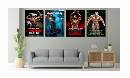 Image of MELDORA STUDIOS Motivational Workout Posters for Gym & Room|Stylish Fitness Wall Art with Inspirational Quotes, Designed for Home Decor & Fitness Enthusiasts (set of 8, 12x18 inch)