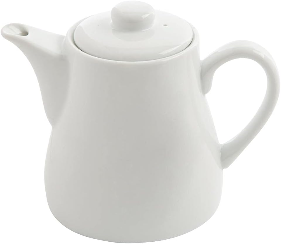 Olympia Whiteware Teapots 483Ml 17Oz Porcelain Infuser Innovative Design 4pc