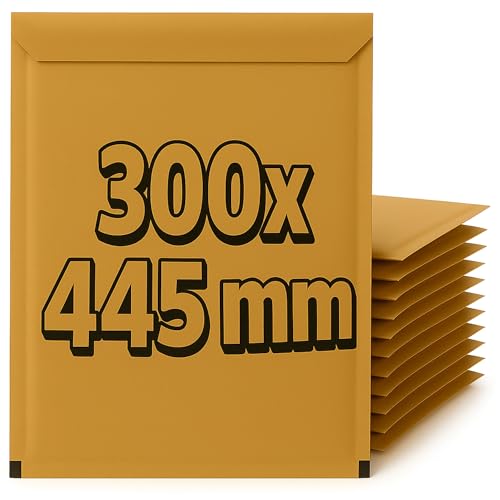 Sobres Acolchados de Burbujas, Sobres Resistentes con Burbujas, Sobres Papel Kraft, Cierre Autoadhesivo, Envuelve y Protege tus envíos, Color Marrón, Tamaño 300 x 445 mm, Pack de 10 unidades