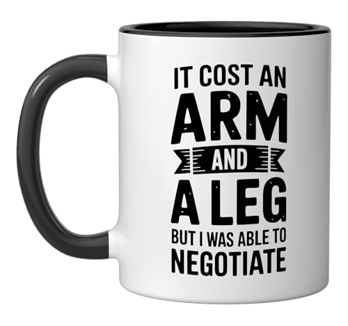 Taza de cerámica para amputados 11oz blanco y negro miniatura 1